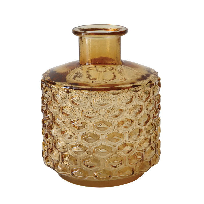 Bloomingville Transparent Brown Glass Vase with Embossed Design Perigold